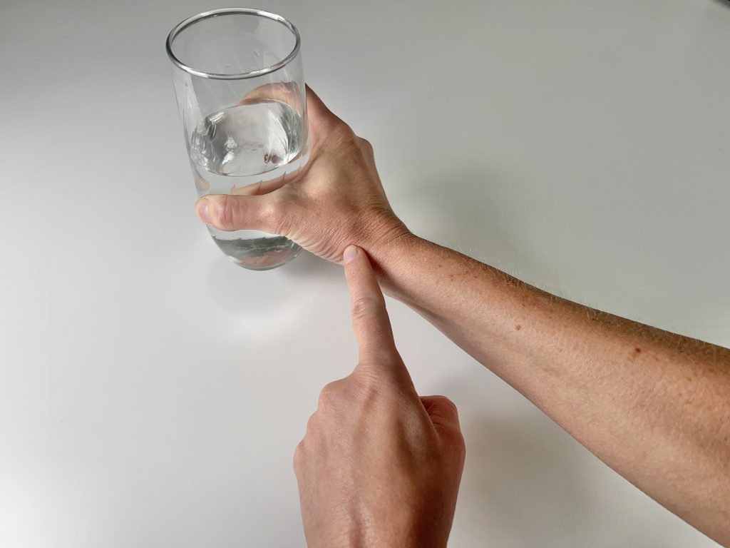 Thumb arthritis pain at the base of your thumb when holding a cup or glass.